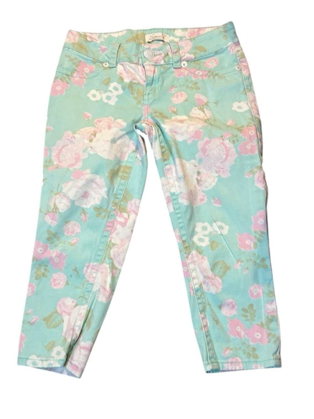 Seven7 Pastel Tie-Dye Crop Jeans - Mint, Pink, Beige - Picture 8 of 8